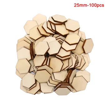 100pcs/masse Sekskantet Form Træ DIY-Laser Cut Forskønnelse Håndværk Indretning Ornamenter Bryllup