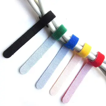 10STK Nylon Sticky Kabelbindere Wire Rem, ledning Wrap Fastgørelse Management Magic Selvklæbende Tape Wire-Holderen Organizer