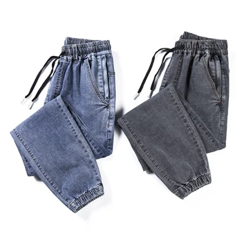 10XL 9XL 8XL 7XL Sommeren Mænds Jeans Mode Harem Bukser Plus Size Snor Elasticitet Casual Denim Bukser Mandlige Oversize
