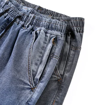 10XL 9XL 8XL 7XL Sommeren Mænds Jeans Mode Harem Bukser Plus Size Snor Elasticitet Casual Denim Bukser Mandlige Oversize