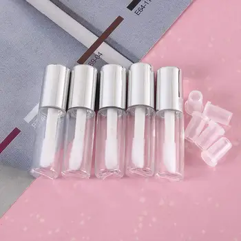 10stk 1,2 ml Tom Lip Gloss Rør, Beholdere,Plast Klar Lip Balm Flaske Sølv Gennemsigtig Makeup Værktøj for Kvinder