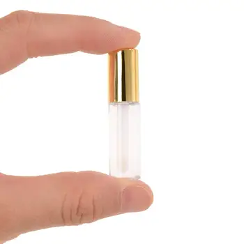10stk 1,2 ml Tom Lip Gloss Rør, Beholdere,Plast Klar Lip Balm Flaske Sølv Gennemsigtig Makeup Værktøj for Kvinder