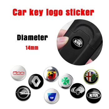 10stk 14mm Metal Bil Fjernbetjeningen Decals Logo Klistermærker Til Dodge SXT Udfordrer RAM 1500 Oplader Avenger Durango Kaliber
