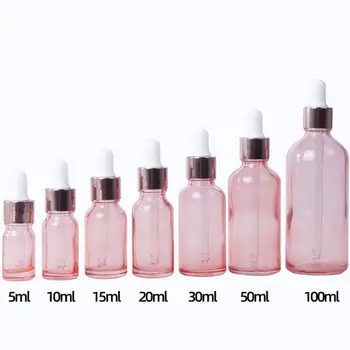 10stk 5ml-100 ml Klarhed Kosmetiske Emballage Dropper Glas Flaske Med Rose Gold Dække Æterisk Olie Genpåfyldelige Flasker