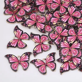 10stk Alloy Emalje Harpiks Butterfly Piger Dingle Charms Blandet Farve Vintage Vedhæng DIY Smykker at Gøre Armbånd Halskæde Gøre