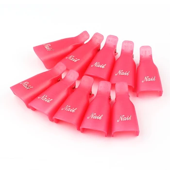 10stk Bærbare Akryl Negle Klip Neglelak Flyttefirma Plast Nail Art Soaker Caps Klip UV Gel Værktøj Opstandelse Klip BUTT666