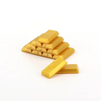 10stk Guld mursten guld blok DIY byggesten militære våben byen Mursten playmobil figurer oprindelige Uddannelsesmæssige Mini Legetøj