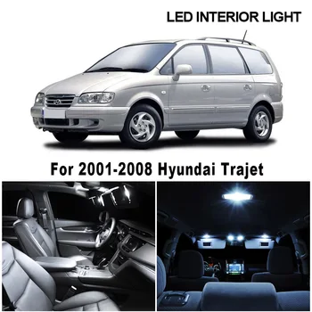 10stk Hvid Canbus Ingen Fejl LED Interiør Bil Kort Læsning Dome Kuffert Lys Kit For Hyundai Trajet 2001-2008 Bil Tilbehør