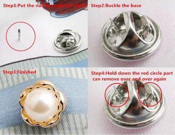 10stk/Set Perle med Rhinestone Forhindre Utilsigtet Eksponering Broche Pins Badge Manchetknapper-Knappen For Tøj Indretning