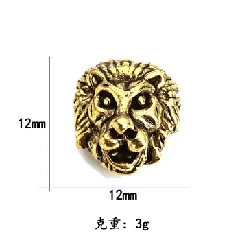 10stk/masse Antikke Lion Buddha Hoved Spacer Perler Til smykkefremstilling Charme DIY Armbånd Halskæde Perler Tilbehør Metal 12X12MM
