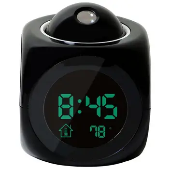 10x8.2x8.2cm Digital Alarm Ure LCD-Projektor Temperatur Termometer Bruser Tid Dato Display Projektion Kalender Tabel Ur
