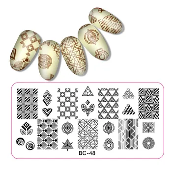 12*6cm BC Serien Flower Nail Stamping Plader DIY Billede Nail Art Manicure Skabeloner Stencils Skønhed polske Værktøjer