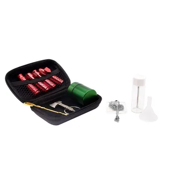 12 Stk Metal Snus Flaske Kit, Snorter Værktøjer med Toolkit, Bærbare Nasal Tube med Opbevaring Sag/Ukrudt Grinder Tragt for Rygning