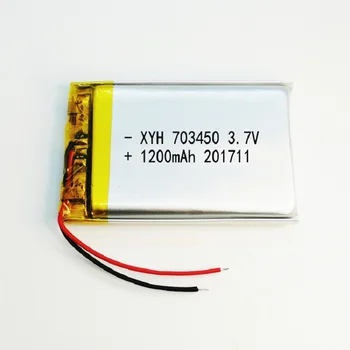 1200mAh 703450 Li Lithium-ion-Batteri 3,7 V 703450 Lipo Lipolymer Batterier GPS-Radio Kamera Telefon Udskiftning Cell