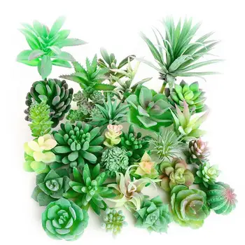 12PCS Kunstige Planter Sukkulenter Falske Plastik Mini Dekoration Realistisk Faux Strømmer Unpotted Hjem Dekoration Tilbehør