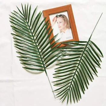 12Pcs Kunstig Palme Blade Planter Faux palmeblade Tropiske Store palmeblade Grønne områder og Anlæg til Blade Hawaii Party