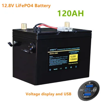 12V 120AH LiFePO4 batteri 12.8 v lithium lifepo4 batteri 120AH LiFePO4 batteri-Jern-fosfat batteri