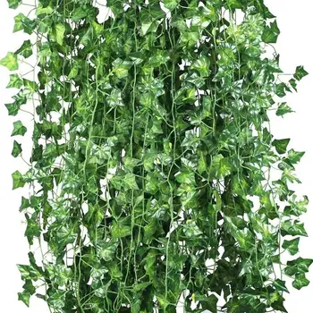 12pcs Kunstige Planter Vin Falske Blomster Ivy Hængende Krans til bryllupsfest Hjem Bar Have vægdekoration Udendørs