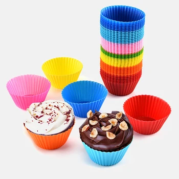 12pcs/Sæt Rund Bolle Cupcake Bage Forme Silikone Kage form for Kage Udsmykning DIY Værktøjer Køkken Madlavning Bageforme Kaffefaciliteter