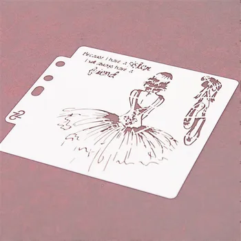 14.1*13 ballerina scrapbog stencils spray plastform skjold DIY kage hule Forskønnelse udskrivning blonder hersker Påske
