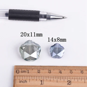 14mm 20mm Stor Blomst Facetteret Krystal Glas Løs Håndværk Perler Til Smykker at Gøre DIY