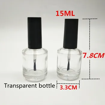 15 ml Tom Nail gel Container Flasker Neglelak flasker Lyse Sort&Klar Søm, Glas, Flasker, Nail Art Olie Pakning af Flasker