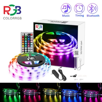 15M 5050 LED RGB Strip Light APP Styring Farve Skiftende LED SMD 5050 RGB lysbånd med RF Fjernbetjening Til for Værelser, Fest,