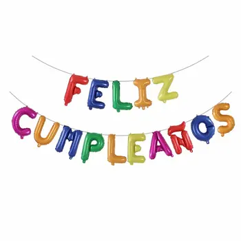 15pcs/set FELIZ CUMPLEANOS Brev Folie Balloner spanske tillykke med Fødselsdagen Alfabet Ballon-års Fødselsdag Part Dekorationer Luft Globos