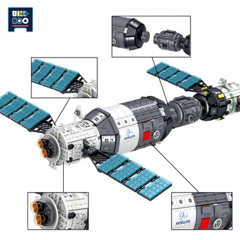 1608pcs City Space Station Rumfartøjer byggesten Transport Satellit-Astronaut Tal Mursten Sæt Til Børn nytår gave