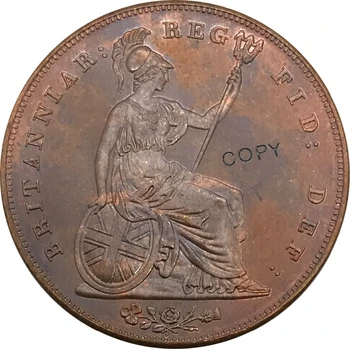 1841 Forenede Kongerige 1 En Penny Victoria 1st portræt Red Kobber samleobjekter Kopi Mønt