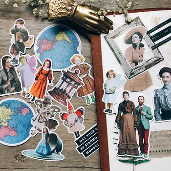 19-pc ' Vintage Ephemera Dekorative Sticker Indsamling til Scrapbooking, Kalendere, Kunst, Børn DIY Håndværk, et Album, en Kugle Tidsskrifter