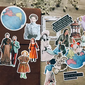 19-pc ' Vintage Ephemera Dekorative Sticker Indsamling til Scrapbooking, Kalendere, Kunst, Børn DIY Håndværk, et Album, en Kugle Tidsskrifter