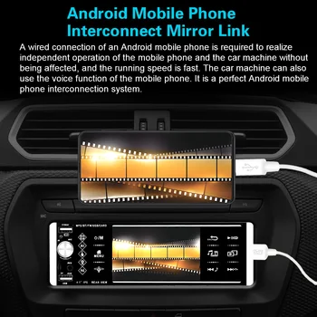 1Din 5.2/4.2 Tommer Touch Bil Radio Mp5 Afspiller Intelligent AI Stemme Bluetooth-Tovejs Sammenkobling AM FM 3USB Spejl Link