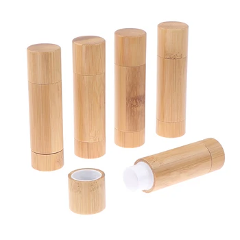 1PC 4ml Bærbare Mini Naturlige Bambus DIY Læift Tomme Rør Kosmetiske Container Rejse Flaske Tom Lip Gloss Rør