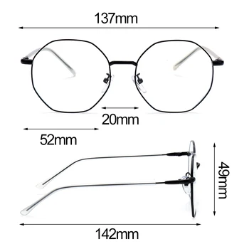 1PC Enkle Retro-Round Metal Frame Briller Anti-Stråling Blå Lys Blokerer for Computer Gaming Briller Optiske Briller