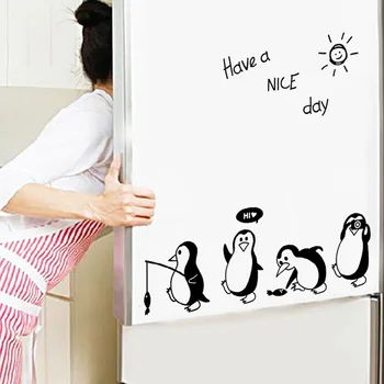 1PC Havea Dejlig Dag Søde Dyr Penguin Køleskab Mærkat, Køleskab, Køkken, Køleskab Wall Stickers Kunst Til Hjemmet Udsmykning