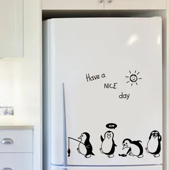 1PC Havea Dejlig Dag Søde Dyr Penguin Køleskab Mærkat, Køleskab, Køkken, Køleskab Wall Stickers Kunst Til Hjemmet Udsmykning