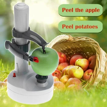 1PC Nye El-Spiral Apple Skrællekniv Cutter Frugt Slicer Kartoffel Peeling Automatisk batteridrevet Maskine med Oplader EU Stik