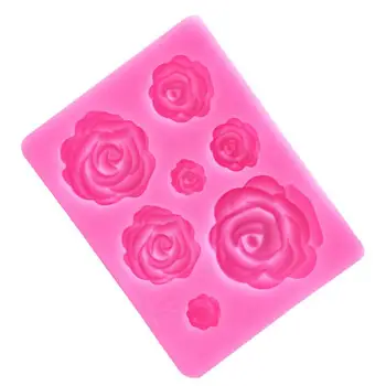 1PC Rose Blomster Formet Kage Udsmykning Værktøjer Fondant Silikone Formen Håndværk Chokolade Bagning Skimmel køkken Wienerbrød Værktøjer
