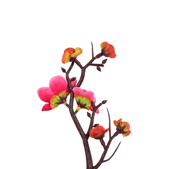 1Pack Plum Blossom Kunstige Blomster Hjem Dekorative Simulering Blomst Tabel Tilbehør til Udsmykning, Rød/Pink Falske Blomst Gren