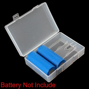 1Pc Bærbare, Hård Plast Holder opbevaringsboks med en Krog, der er Holdbare Gennemsigtig opbevaringsboks Passer til 4 x 26650 Batterier