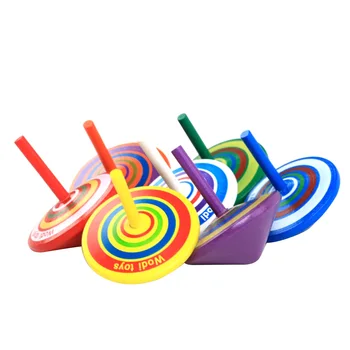 1Pc Spinning Toppe Træ-Mini Top Dekompression Toy Angst, Stress Relief Sjove Farverige Legetøj Pille Legetøj Til Børn Voksne
