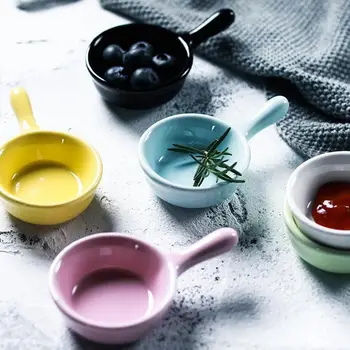 1pc Keramiske Sauce Skål Solid Farve Dyppe Plade Krydderier Fad Til Hjemmet Restaurant Service Tilbehør Køkken Værktøjer