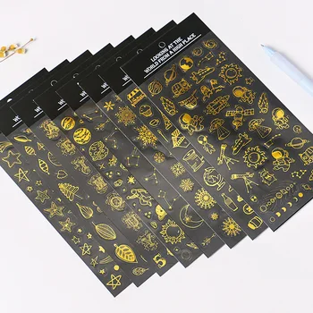 1pc Kreative Brev Hilsner Dekorative Konstellation Golden Klistermærker Scrapbooking Stick Label Dagbog Papirvarer Album Klistermærker