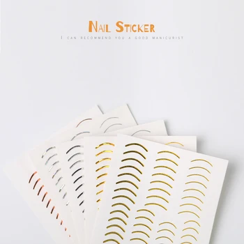 1sheet af nyeste guld 3D Negle Sticker kurve stripe linje, søm mærkat stick stribe band Nail Art Mærkat