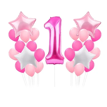 1st Fødselsdag Dekoration Børn Balloner Nummer 1 Første Balongerne Fødselsdag Balloner Happy Birthday Baby Brusebad Dreng Pige