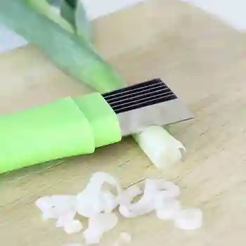 1stk Kreative Løg Cutter Kniv Rivejern Multi Blade-Værktøjer, Køkken Pålægsmaskine Madlavning Forårsløg Vegetabilske Håndholdte Slicer