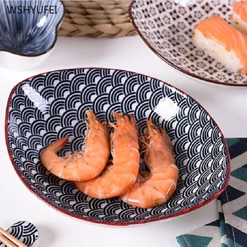 1stk Nordisk keramik salat med frugt snack tallerken kreative service Japansk stil oliven plade uregelmæssige keramisk plade