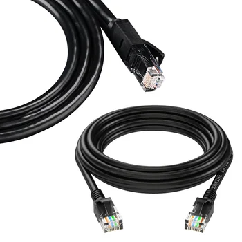 1stk Sort Cat5 Ethernet-Kabel Lan-Kabel UTP CAT 5 RJ 45 netværkskabel Patch kabel Til Bærbar computer, Router til Computer Kabel RJ45 Netværk