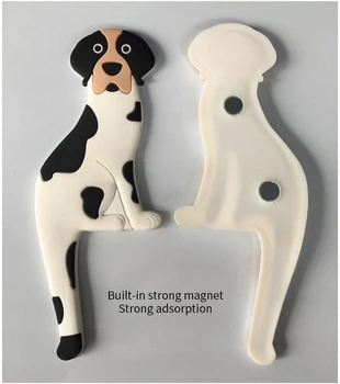 1stk Søde Magnetiske Kroge Køleskab Magnet Tegneserie Hund Form Sammenklappelig Køleskab Krog Flytbare Køleskab Besked Magnet Nøgle-Indehaver